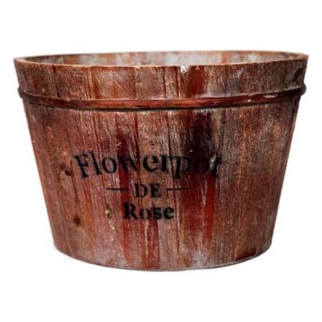 Secchio di legno invecchiato per fiori o erbe aromatiche (1/5)