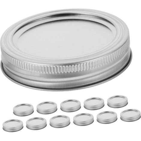 12 couvercles pour bocaux Mason large ouverture (70 mm) et capsules de conservation en fer-blanc (1/5)