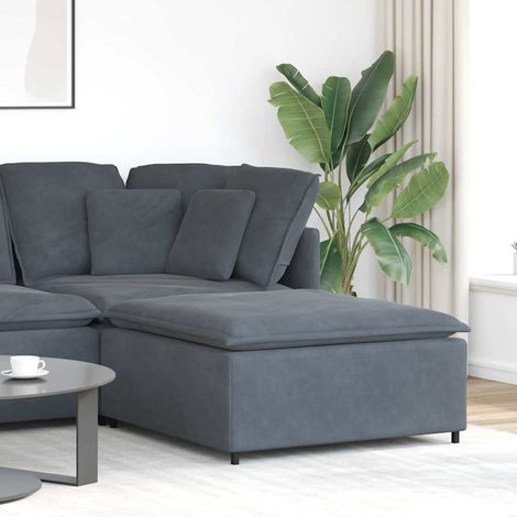 Modulares Sofa Fußhocker-Modul Dunkelgrau 100x100x48 cm (1/5)