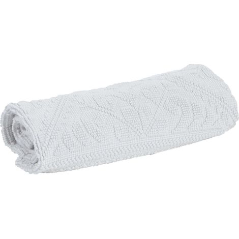 VIVARAISE - Tapis de bain Enzo en coton 100% - Blanc neige - 70 x 140 cm (1/4)