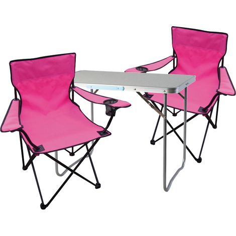 3-teiliges Campingmöbel Set pink-MMC330870+2xMPO2471 (1/5)
