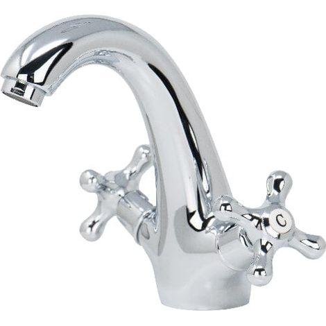 Mélangeur lavabo rétro HERITAGE 2 coloris Chrome