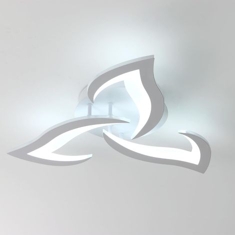 Plafonnier LED, Luminaire Plafonnier 52cm 36W, Lustre Salon Moderne, Lampe de Plafond de Pétale pour Salon Chambre Cuisine Salle à Manger, Lumière Blanche Froide 6500K, Blanc (1/5)