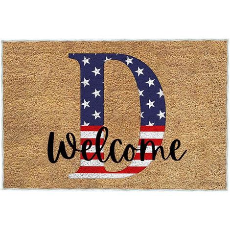 Tapis De Seuil - Tapis D'Entrée Patriote - 60 x 40 cm - Velours Cristal - Anti-Dérapant PVC - Intérieur Extérieur - 1 Pièce (1/4)