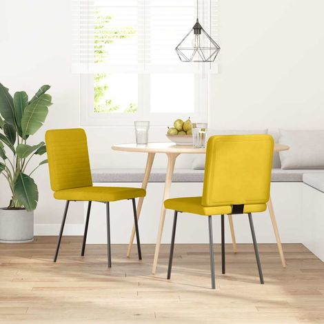 Maison Exclusive - Sedie da Pranzo 2 pz Gialle in Velluto (1/5)