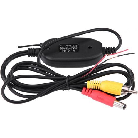 Sollbry Émetteur vidéo de caméra arrière, DC12V RCA vidéo 2.4Ghz Kit émetteur et récepteur sans fil pour système de surveillance de caméra de recul de stationnement de voiture (1/5)