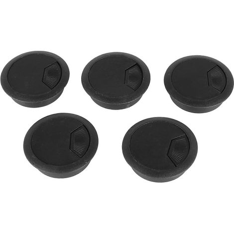 Lot de 5 cache-câbles ronds en plastique de 70 mm de diamètre pour bureau d'ordinateur (1/5)