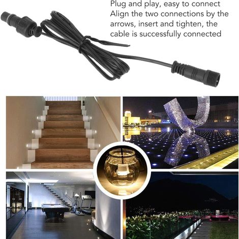 Extensión para luz de terraza - 5 piezas de 1 metro con conectores de 2 pines, clasificación IP67 y material de PVC ignífugo. (1/5)