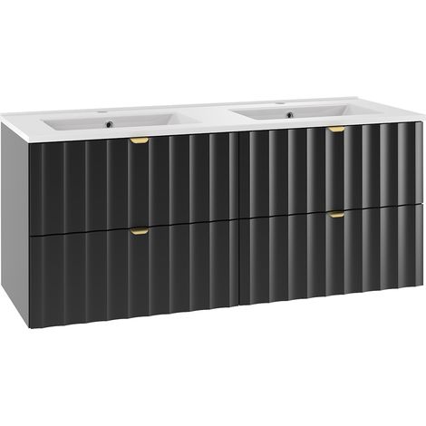 Doppelwaschtisch 120cm Lexa Schwarz (1/5)