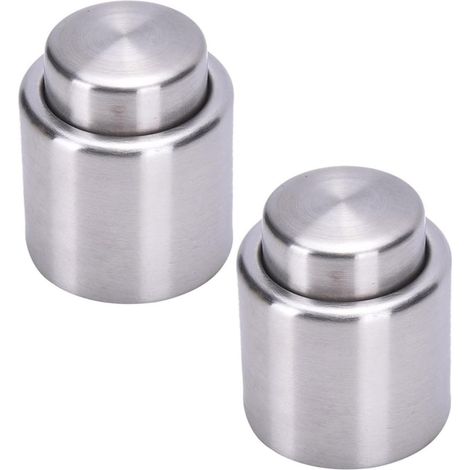 2 bouchons sous vide, inox/silicone, argenté, pour boissons (1/5)