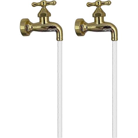 Lot de 2 fontaines à eau de cour avec robinet à jet invisible, décoration murale pour cour (1/5)