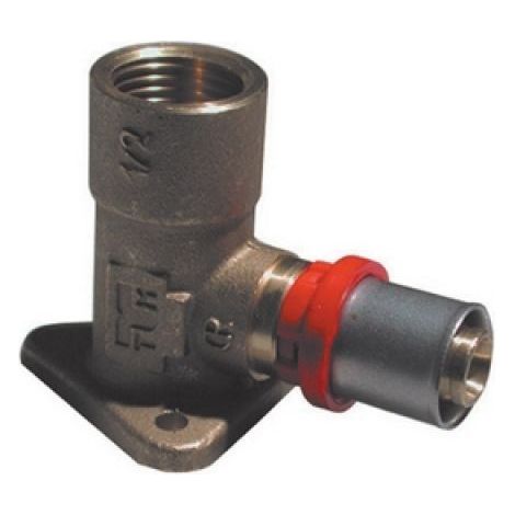 RACCORDO PRESS CURVO FEMMINA CON FLANGIA 1/2 x 20