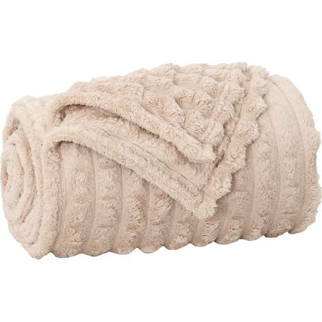 Überwurfdecke Beige 150 x 130 cm Fleece vidaXL