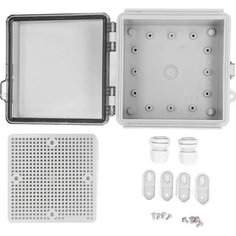 Boîte de jonction étanche, couvercle à charnière Transparent IP67, boîtier électrique en plastique ABS avec plaque de montage pour l'extérieur (1/5)
