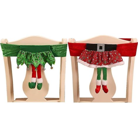 Housse de chaise de Noël, housse de dossier de chaise de Noël décorative (1/5)