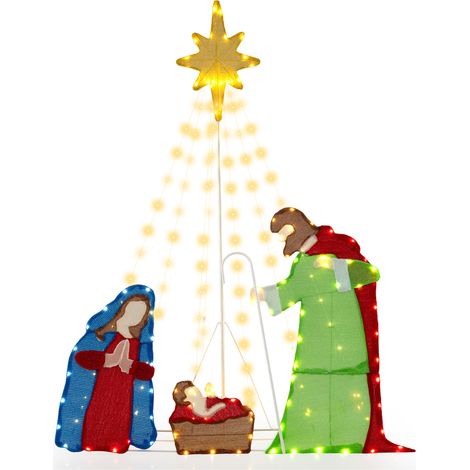 CASART Lighted Nativity Scene Pre-lit Holy Family Christmas Decoration (1/5)