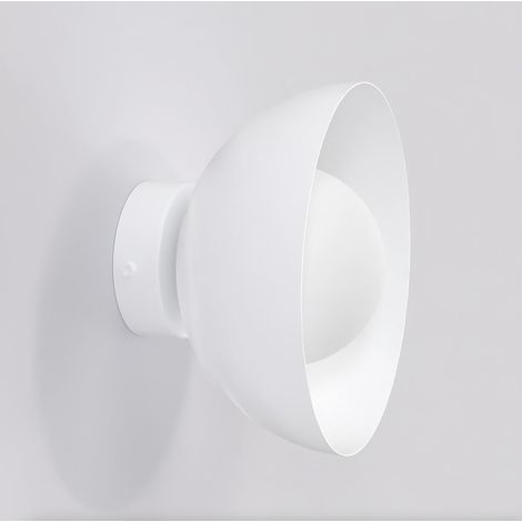 Lampada a parete Bibi in acciaio bianco opaco