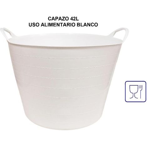 MIBRICOTIENDA capazo agricola uso alimentario plastic 42 lt blanco52x45x37cm