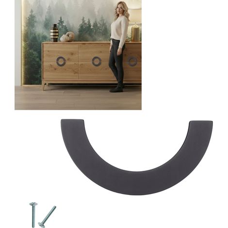 Tirador de mueble moderno negro Cosmo, tamaño MAT 96 (1/5)