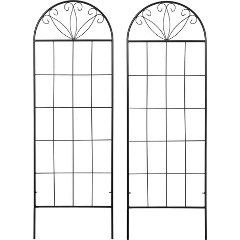 Metall-Rankgitter für Kletterpflanzen, 2er-Set, 51 x 152 cm, schwarz