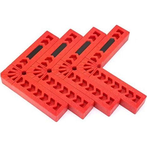 Pince de Positionnement À 90 degrés L Type Pinces À Angle Droit Outil de Travail Du Bois Localisateur Auxiliaire Titulaire D'Angle de Règle Carré En Plastique Pour Les Charpentiers[4Inch] (1/5)