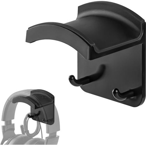 Lot de 2 crochets pour casque de jeu, support mural pour casque, convient pour Bose, Sony, Sennheiser, AKG, JBL, Beats, convient pour la maison, le bureau, le studio d'enregistrement (noir) (1/5)