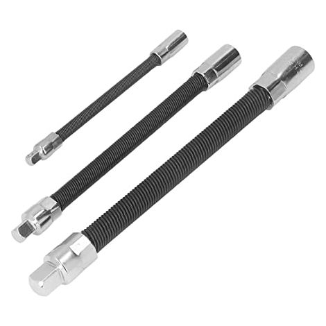Barre D'extension Flexible en Acier à Ressort 3 Pièces, Jeu de Douilles Magnétiques 1/4 Po, 3/8 Po 1/2 Po, Embouts D'arbre, Kit de Tournevis Hexagonal Souple, Support D'extension (1/5)