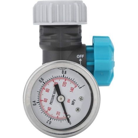 Régulateur de pression d'eau réglable G3/4 pouce avec manomètre, régulateur d'irrigation pour serres et jardins, en laiton sans plomb, réducteur de pression d'eau réglable avec manomètre (1/4)