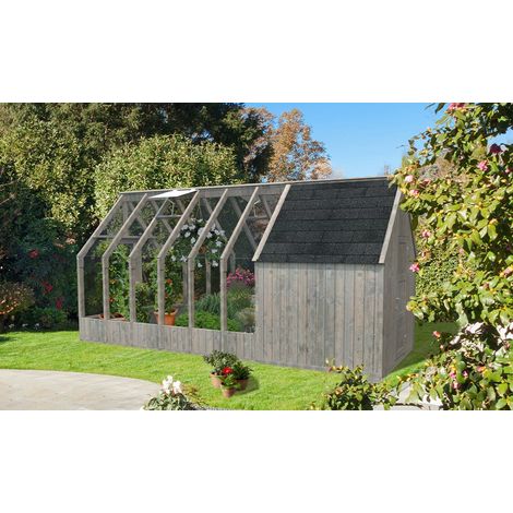 Abri de jardin en bois Emilia shed 4,0 m2 Autoclave Gris (1/2)