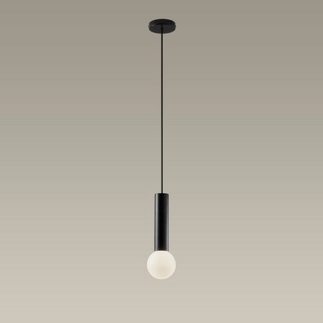 LEDS C4 Mist Salle de Bains Plafonnier Simple Suspension Noir Métallique E14 (1/2)