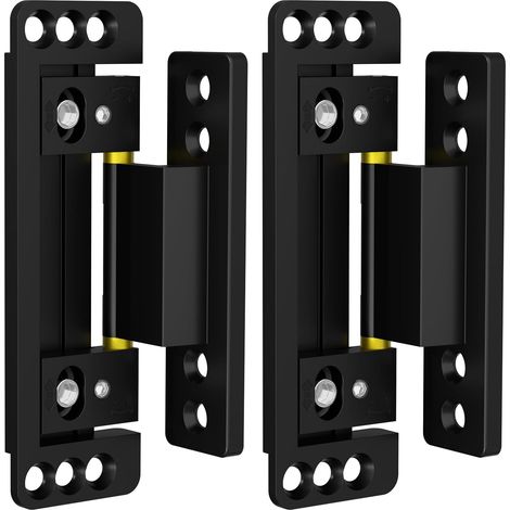 Hidden Door Hinges 2-Pack Ultra-Thin Hidden Hinges for Secret Doors Adjustable Invisible Hinges Silent and Smooth Hidden Door Hinge, Black (1/5)