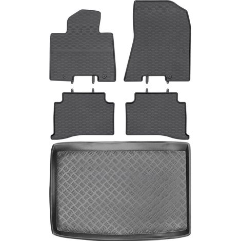 Ensemble de tapis de sol en caoutchouc pour Kia Sportage IV SUV (2015-2018) + tapis de coffre (1/5)