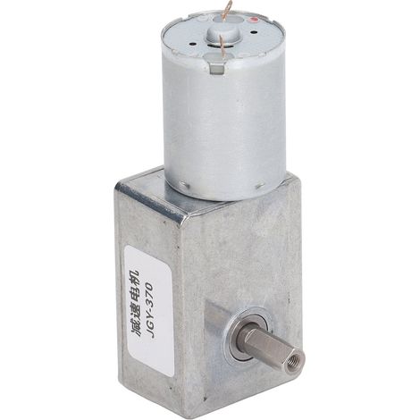 Motoréducteur à vis sans fin réversible autobloquant à double arbre de 12 mm avec embase de fixation, 12 V CC, 3 tr/min
