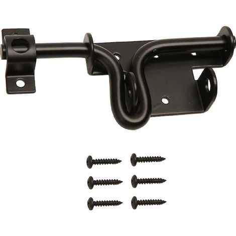 Loquet de porte coulissant robuste noir avec trou pour cadenas de suspension -