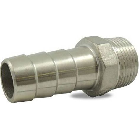 Douille cannelée male en inox 316 Ø A: 1'' Ø B: 25mm (1/3)