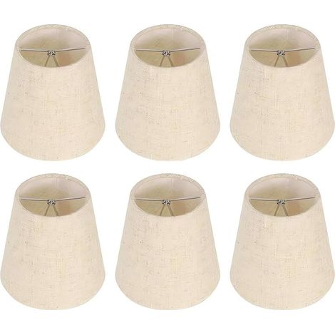 Petits abat-jour à clipser sur l'ampoule, lot de 6 abat-jour pour lustre, 8,9 x 12,7 x 14 cm, petit abat-jour de remplacement pour lustre.