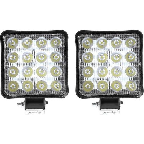 2 projecteurs LED Cree 48 W 6000 K à faisceau carré pour tracteur, SUV, camion et 4x4 (12 V/24 V) (1/5)