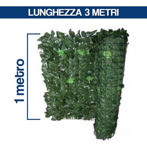 Siepe Verde Artificiale Da Giardino Evergreen Edera Rotolo 3mt. X H.1mt. (1/10)