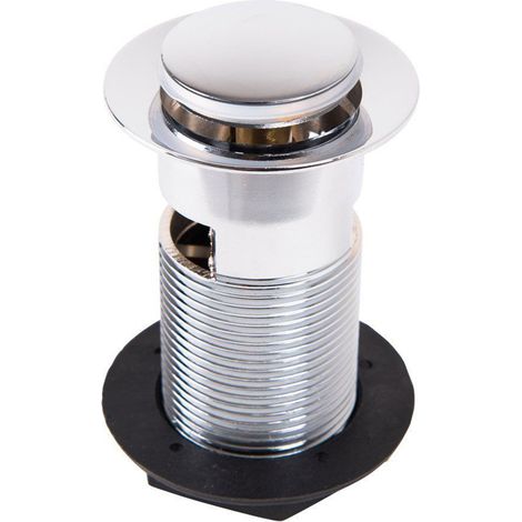 NRG Bathroom Chrome Slotted Press Top Basin Waste Basin Push Pop Up Sink Plug