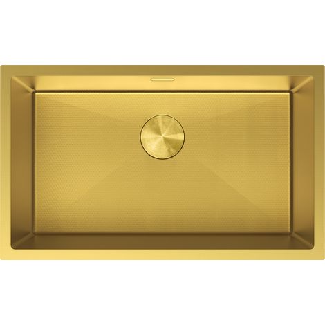 Mexen Trixo lavello in acciaio inossidabile a 1 vasca 750 x 440 mm, oro HC - 6415751000-55HC (1/5)