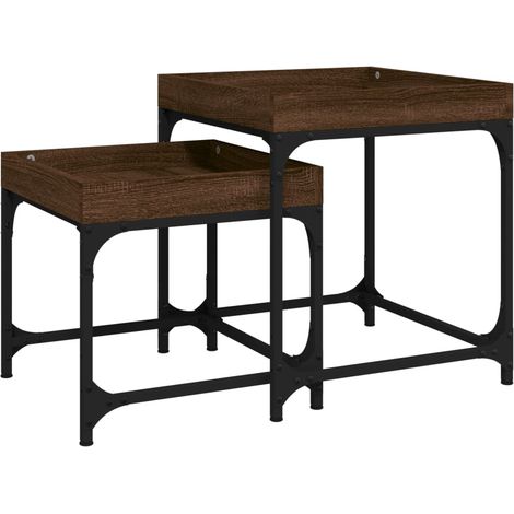 Maison Exclusive - Beistelltische 2 Stk. Braun Eichen-Optik Holzw