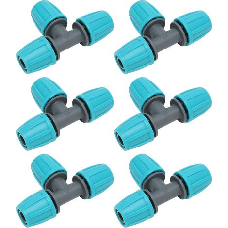 20 Pcs Tee Pipe Connectors, Tee Fittings, Pe Push-Fit, Automatic Drip Irrigation Kits, Waterproof T Pipe Connector, Easy Installation Hose Connector For (1/5)