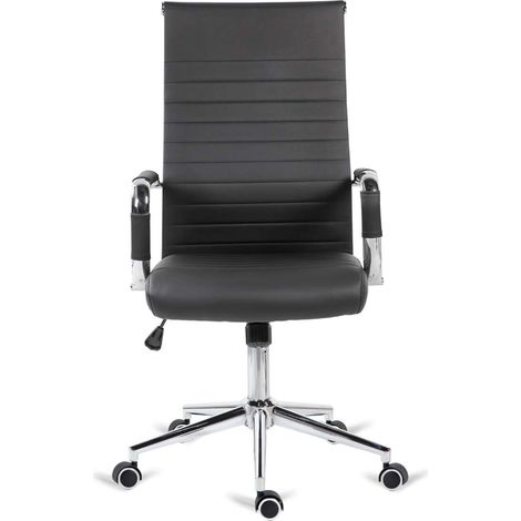 Silla de oficina Louvre altura regulable acabado en polipiel negro. 54m(ancho ) 102/112cm(altura) 61cm(fondo) (1/3)