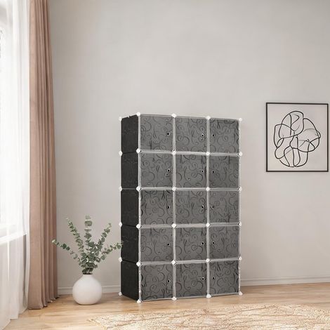 Commode coloris noir en plastique 111 x 47 x 183 cm (1/5)