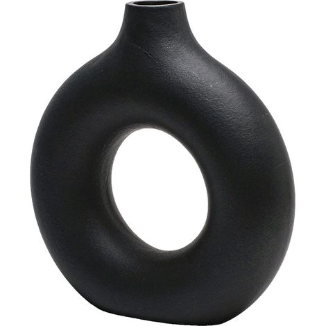 Vases pour herbes de la pampa, vases artisanaux, fleurs séchées, céramique, blanc, ornements artisanaux pour la décoration du bureau, ensemble de vases (S, noir) (1/3)