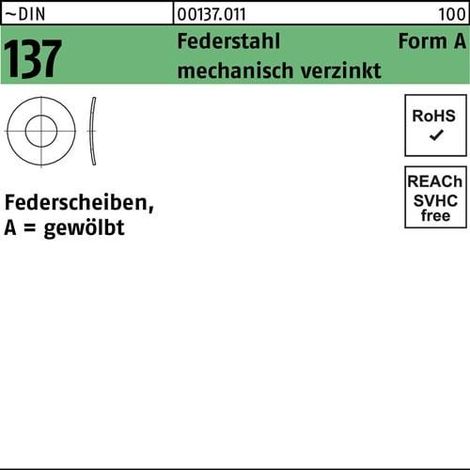 Federscheibe DIN 137 A 3 Federstahl mech.verz. 1000 Stück