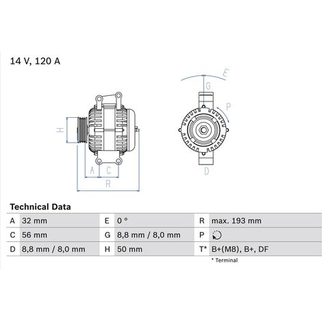 Alternateur BOSCH 0 986 047 660 pour GRAND CHEROKEE II - 012 154