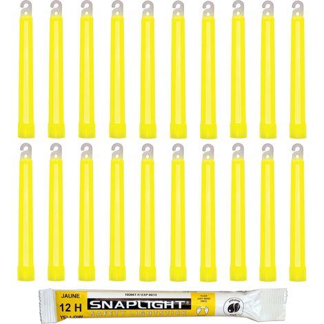 Cyalume Bastone Luminoso SnapLight Glow Sticks 15 cm - Light Sticks molto luminoso con durata di 12 ore - Gialo (Sacchetto da 20) (1/5)