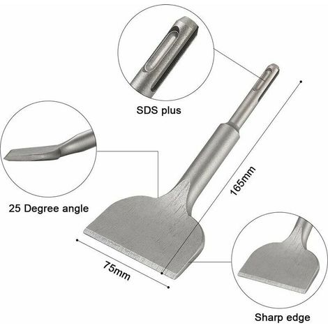 Scalpello per piastrelle in ceramica di alta qualità, serie estesa 165 mm x 75 mm, scalpello per piastrelle in ceramica e per pavimenti, scalpello curvo per piastrelle, scalpello a percussione, scalpe (1/4)