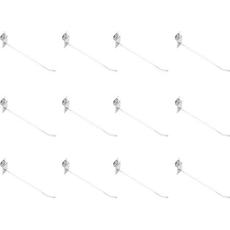 50 Stück Lamellenwandhaken, Schlitzplattenhaken, einzelne Schlitzplatten-Drahthaken für die Warenpräsentation im Einzelhandel, 15 cm, 3,3 mm Durchmesser, silberfarben (1/5)